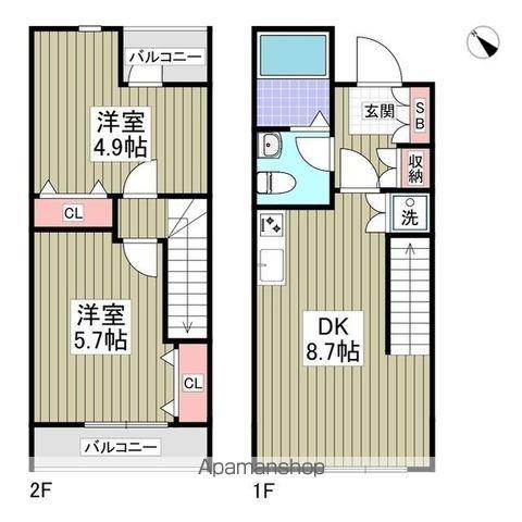 アンジュエール C(1SLDK/1階)の間取り写真