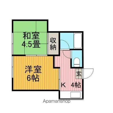 ジュネパレス柏第06(2K/1階)の間取り写真