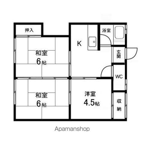 沼田荘(3K/1階)の間取り写真