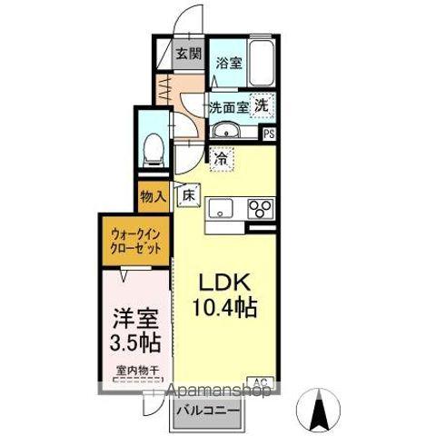 WITH C(1LDK/1階)の間取り写真