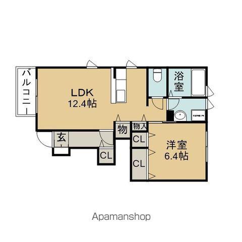 ラヴィ新守山(1LDK/1階)の間取り写真