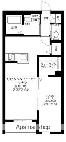 ロックフォレスト(1LDK/1階)の間取り写真