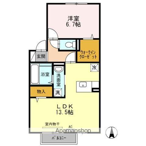 プレミオY(1LDK/2階)の間取り写真