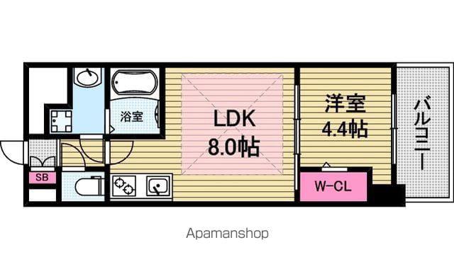 アーバネックス真田山(1LDK/9階)の間取り写真