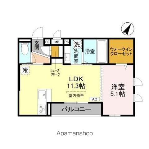 メルヴェイユ ソレイユ(1LDK/2階)の間取り写真