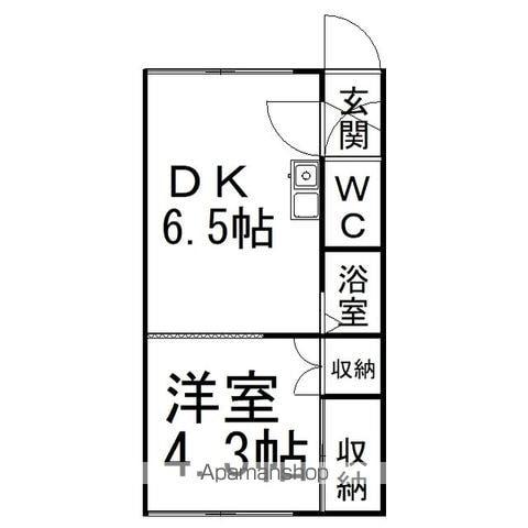 青雲荘(1DK/1階)の間取り写真