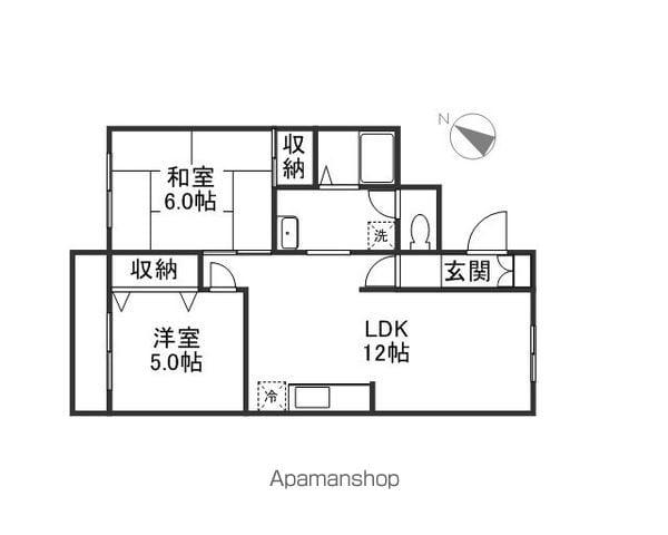 カーサリベロ(2LDK/2階)の間取り写真