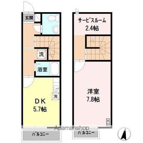 リースランド伊都 Ⅱ(1DK/1階)の間取り写真