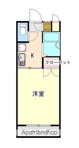 アップルコート紫原Ⅱ(1K/2階)の間取り写真