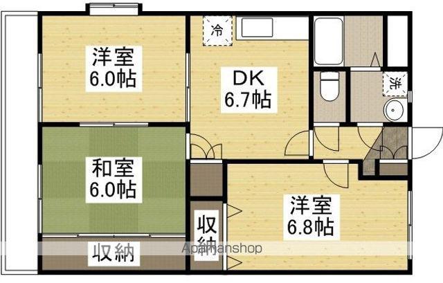 ブライトコートⅠ(3DK/2階)の間取り写真
