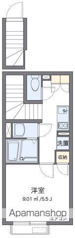 クレイノクリスマスローズ(1K/2階)の間取り写真