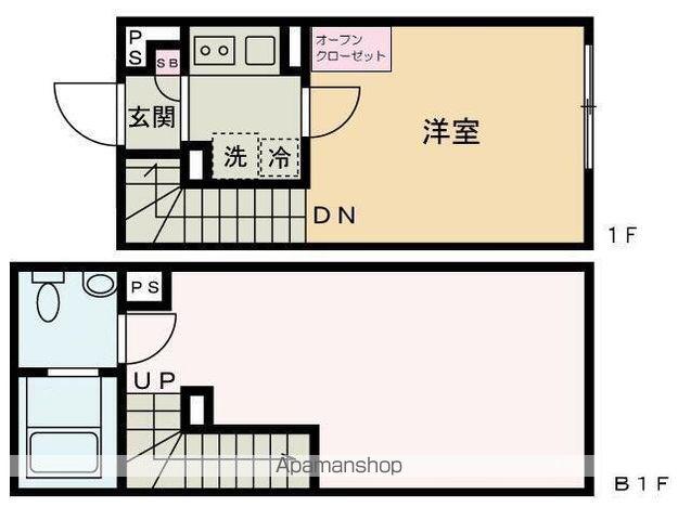 ラヴィーダ東長崎(1K/1階)の間取り写真