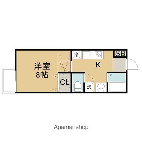 ブルーリーフⅡ(1K/2階)の間取り写真