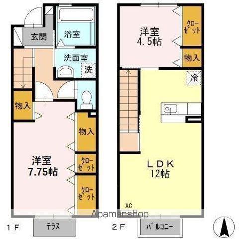 DーROOM天正寺(2LDK)の間取り写真
