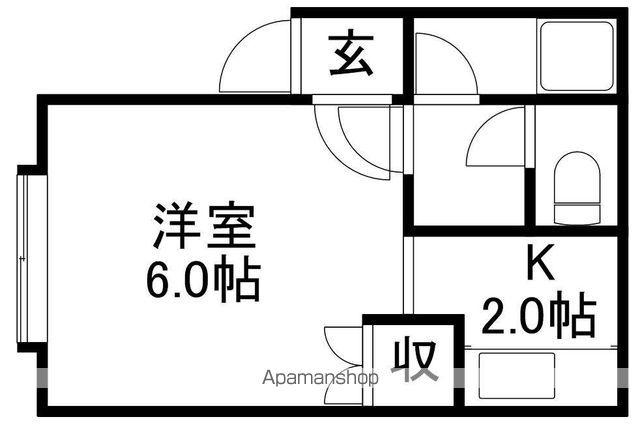 JPコート平岸Ⅱ(1K/2階)の間取り写真