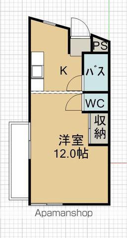 フラット広末(ワンルーム/2階)の間取り写真