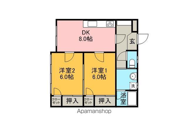 アップルガーデンコーポⅡ(2DK/1階)の間取り写真