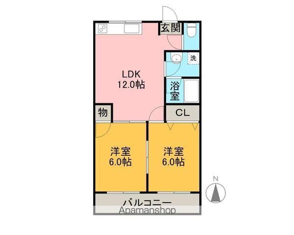 サンロード戸崎(2LDK/2階)の間取り写真