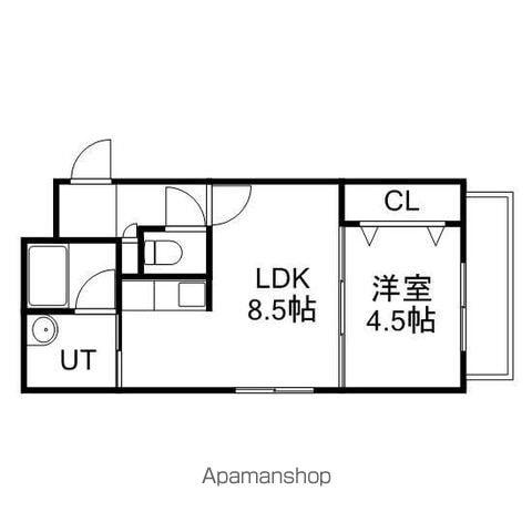 CHAMBRE南郷(1LDK/1階)の間取り写真