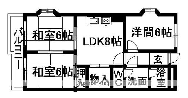 ファーストレジデンスユタカ(3DK/3階)の間取り写真