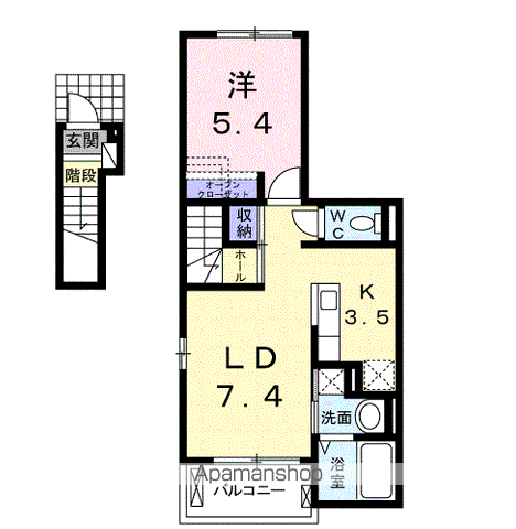 エスペランサ(1LDK/2階)の間取り写真