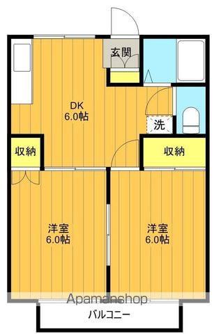 イトーコーハイツ(2DK/2階)の間取り写真