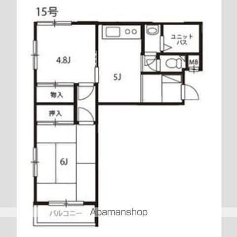 スタジオ足利(2DK/3階)の間取り写真