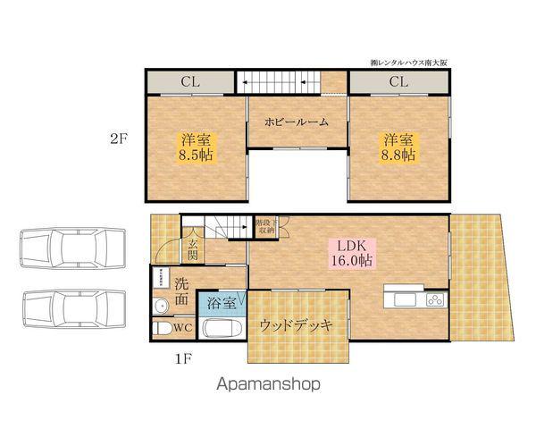 エクリュプラス岸和田Ⅰ(2LDK/2階)の間取り写真