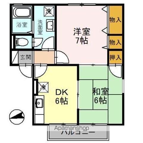 アットホーム花 B棟(2DK/2階)の間取り写真