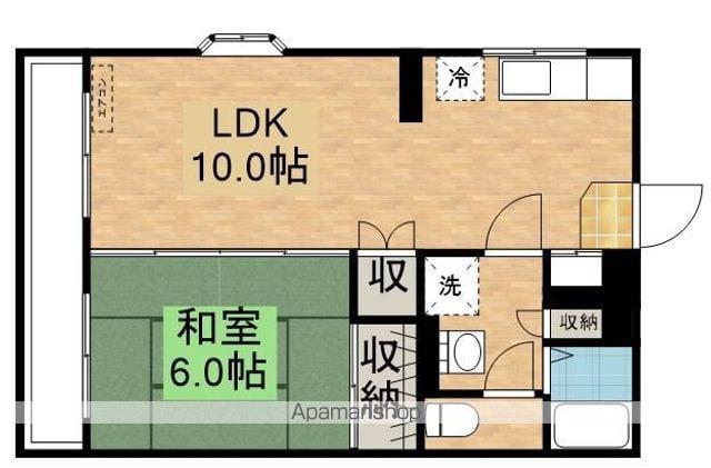富士ハイツ(1LDK/3階)の間取り写真