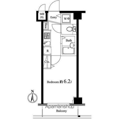 ヴェルト中野上鷺宮(1K/3階)の間取り写真