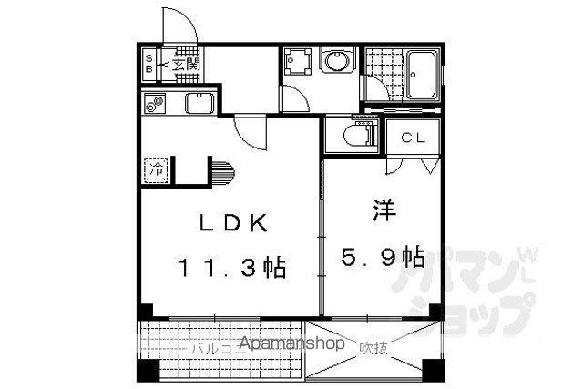 ミラージュにおの浜(1LDK/8階)の間取り写真