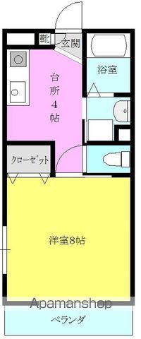 スカイコート睦王(1K/2階)の間取り写真