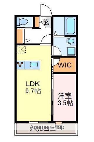 レジデンス中央町(1LDK/2階)の間取り写真