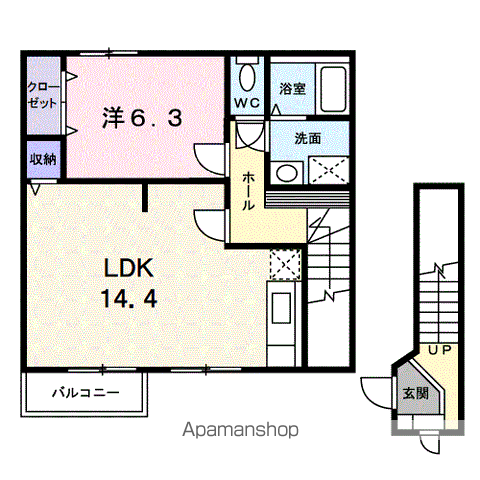 コーポフォレストB(2LDK/2階)の間取り写真