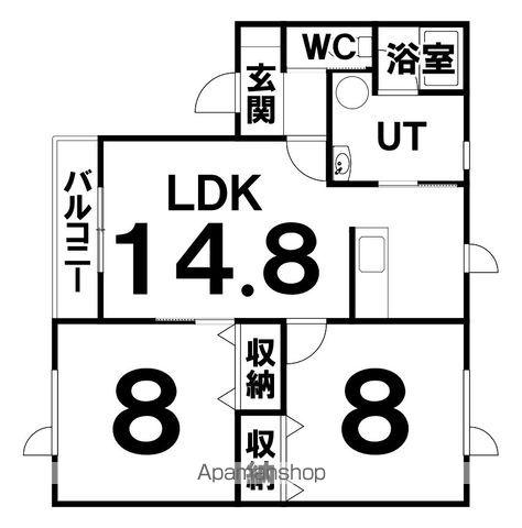 ブランド春採(2LDK/2階)の間取り写真