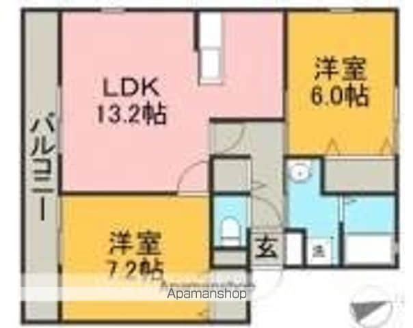 サンビレッジ画図東B(2LDK/2階)の間取り写真
