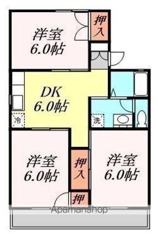 塩田ハイツI(3DK/2階)の間取り写真