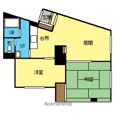 河岸ハイツ(2LDK/4階)の間取り写真