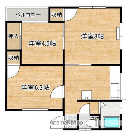 昭栄アパート(3K/1階)の間取り写真