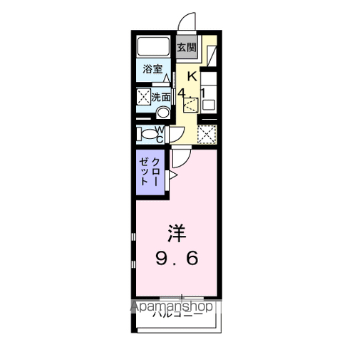 シャロル東福山(1K/1階)の間取り写真