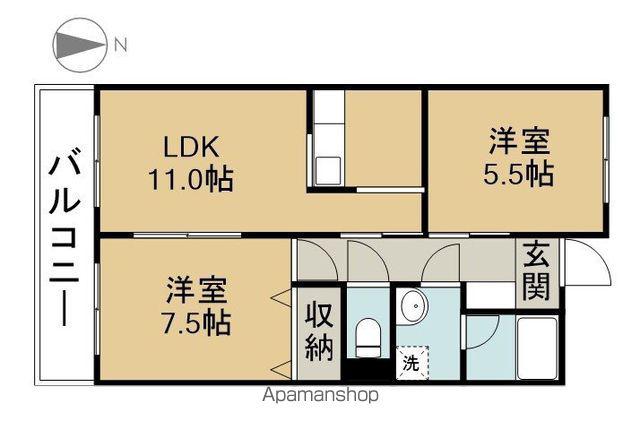 アネスト大治(2LDK/2階)の間取り写真