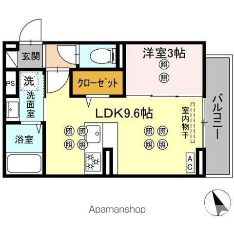 グランドメゾン大内町(1LDK/2階)の間取り写真