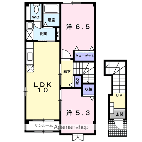 フィオーレ.KB(2LDK/2階)の間取り写真