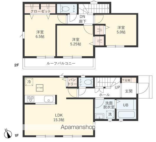 総武本線 都賀駅 バス乗車時間:12分 若松台入口バス停で下車 徒歩2分 2階建 築1年(3LDK)の間取り写真