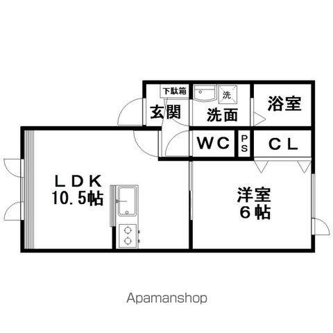 まほろば本町(1LDK/2階)の間取り写真