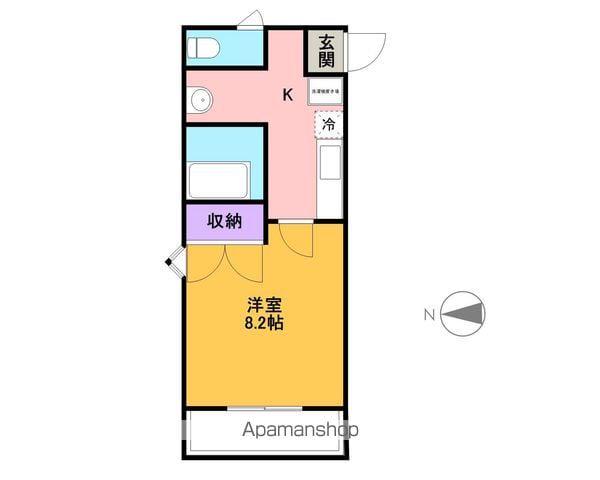 ラポールA(1K/2階)の間取り写真