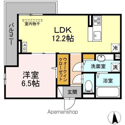 COUR18高宮W(1LDK/3階)の間取り写真