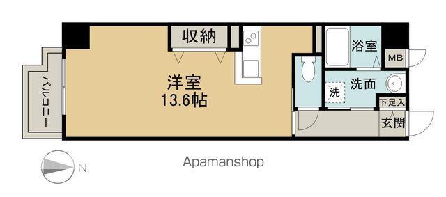 ダンデリオン十日市(ワンルーム/6階)の間取り写真