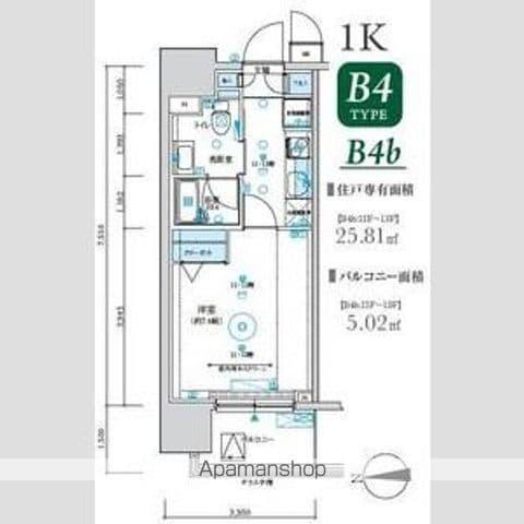 MAXIV八王子TRE(1K/12階)の間取り写真